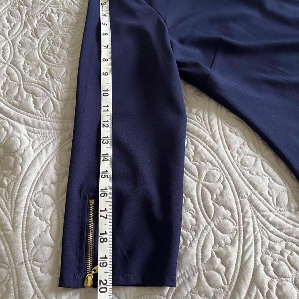 Laundry by Shelli Segal Navy Blue 3/4-sleeve Midi Dress 8 - Picture 11 of 15